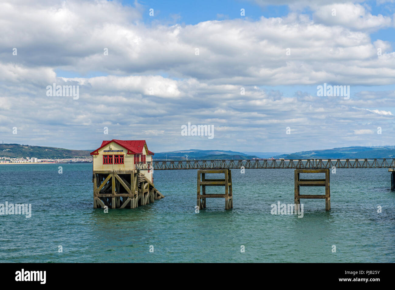 Die alte Mumbles Rettungsboot Station in Swansea Bay South Wales Stockfoto