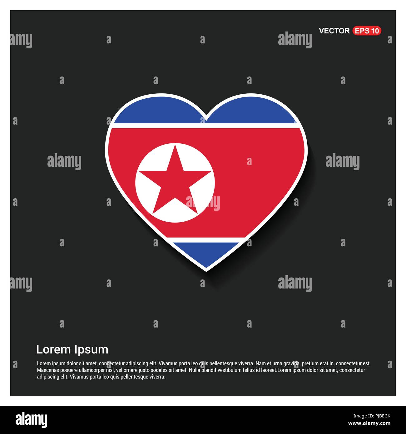 Nordkorea Flagge design Vector Stock Vektor