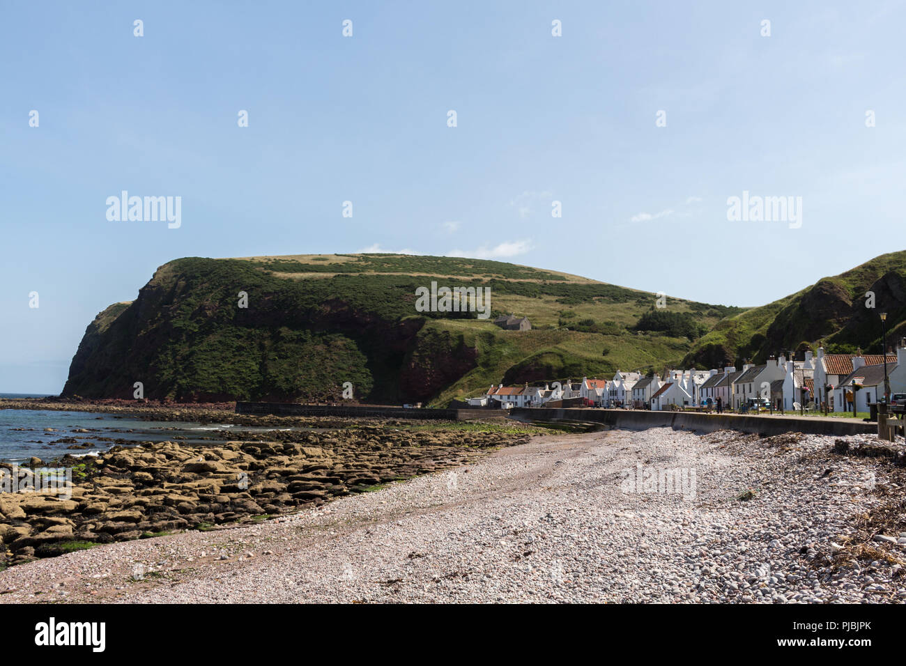 Pennan Dorf, Aberdeenshire, Schottland, Großbritannien. Einer der Standorte der Film "Local Hero". An der Nordöstlichen 250 Reiseroute entfernt. Stockfoto