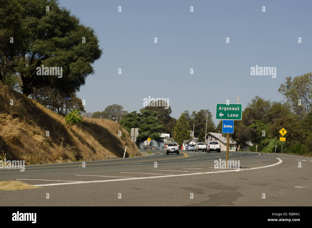 Argonaut Weg, Jackson CA, Gold rush Land Stockfoto