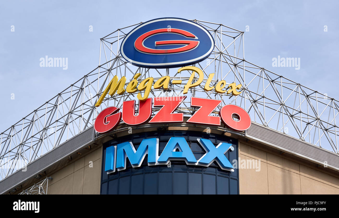MONTREAL, KANADA - 28. August 2018: Guzzo IMAX-Kino in Montreal. Cinema Guzzo Imax ist eine regionale Kette von Kinos in der kanadischen Pro befindet Stockfoto
