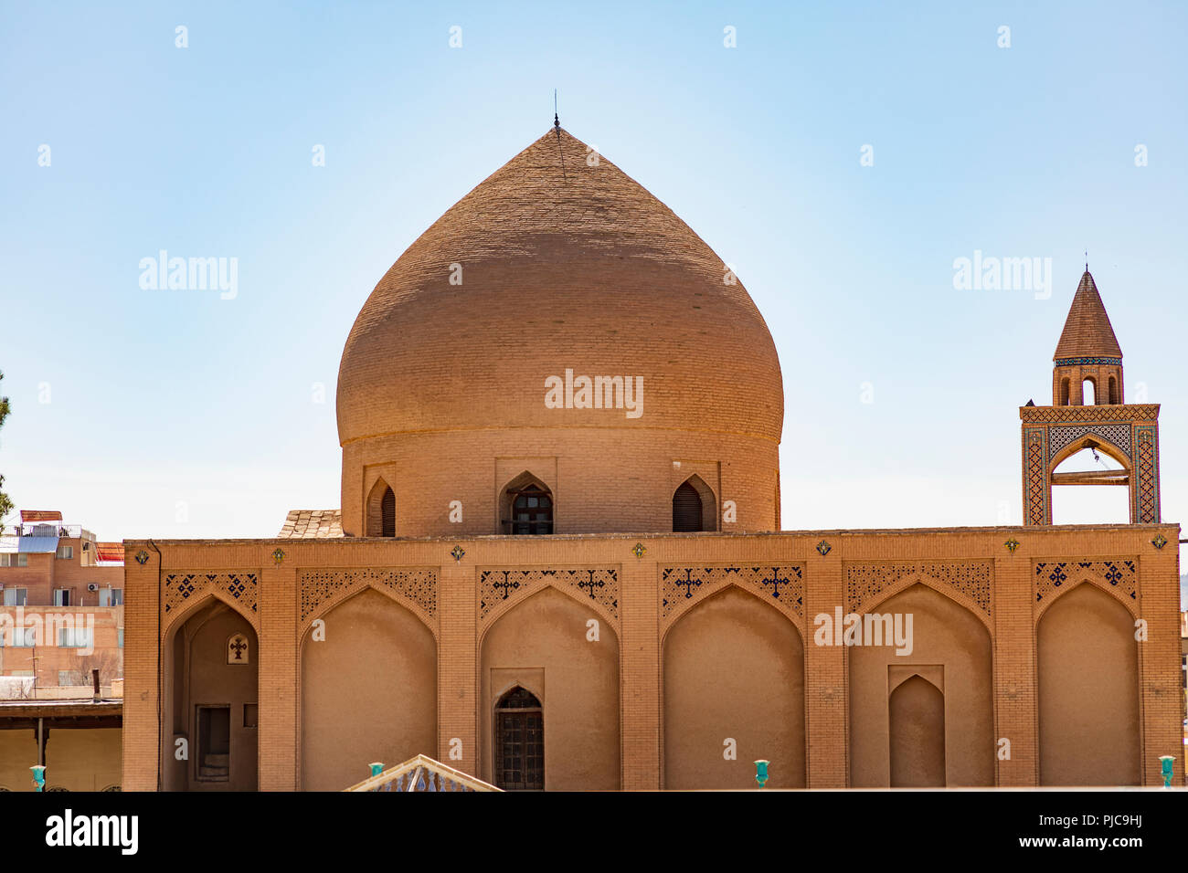 Die Islamische Republik Iran. Isfahan, New Julfa. Museum der Khachatur Kesaratsi, vor dem heiligen Erlöser Vank Kathedrale, aka der heiligen Erlöser Cathedra Stockfoto