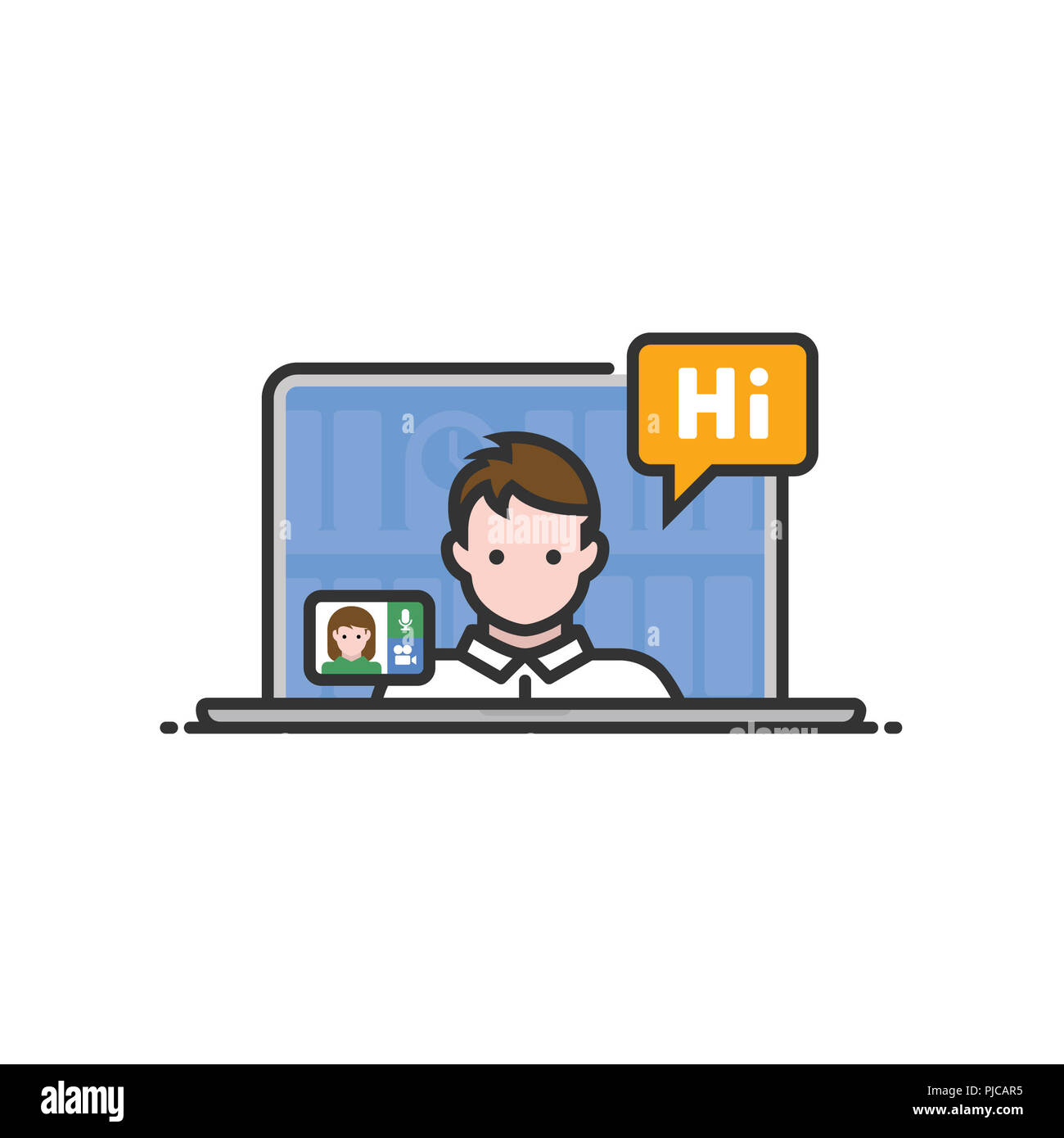 Online Video Konferenz Stockfoto