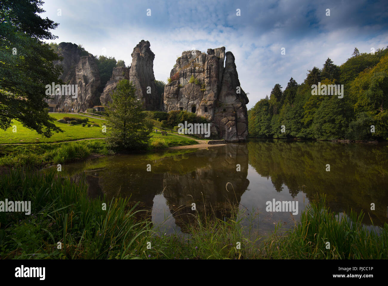 Externsteine bei Horn-Bad Meinberg in Nordrhein-Westfalen in Deutschland Stockfoto