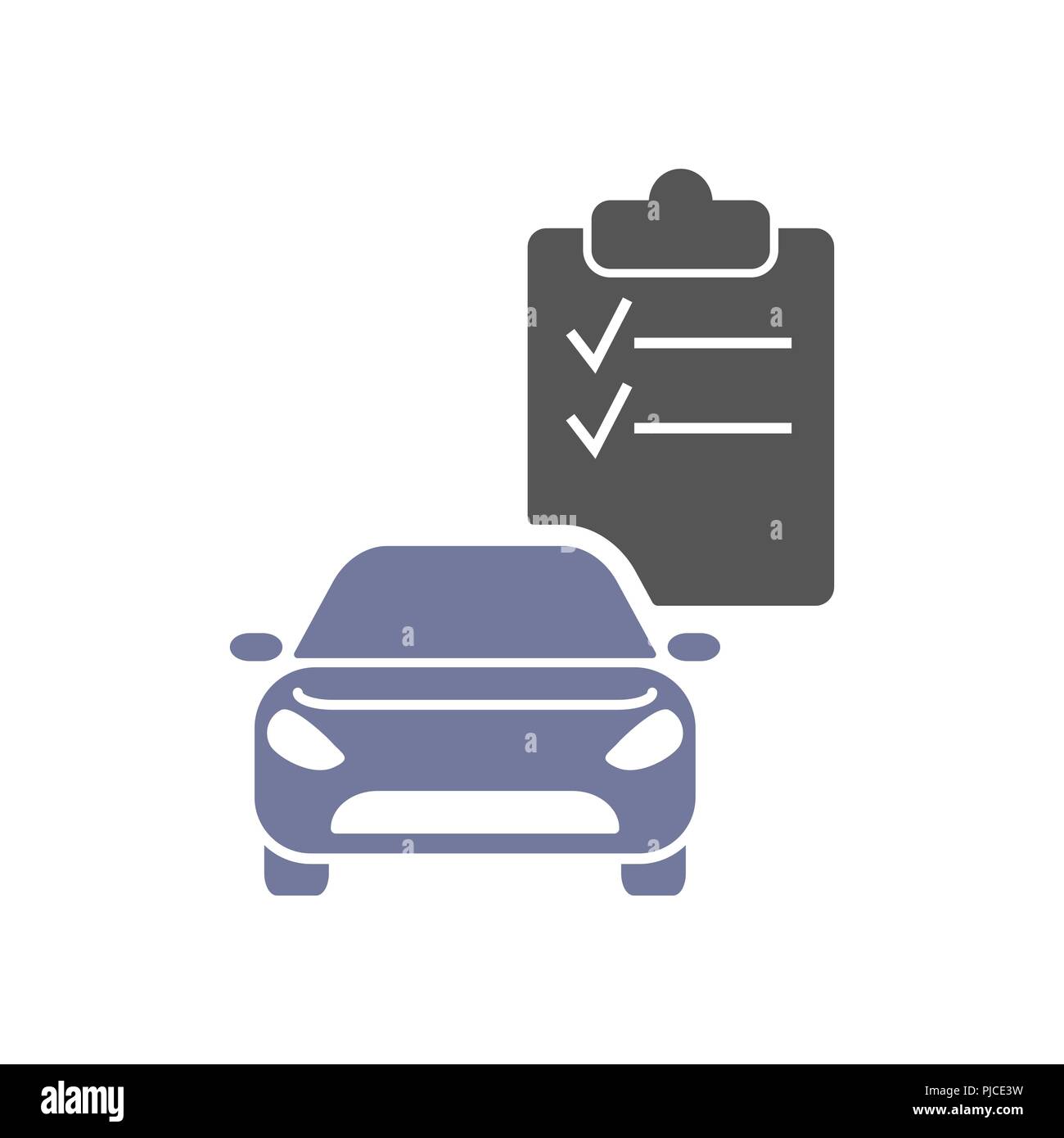 Auto Diagnose Symbol Vektor. Checkliste und Auto Stock Vektor