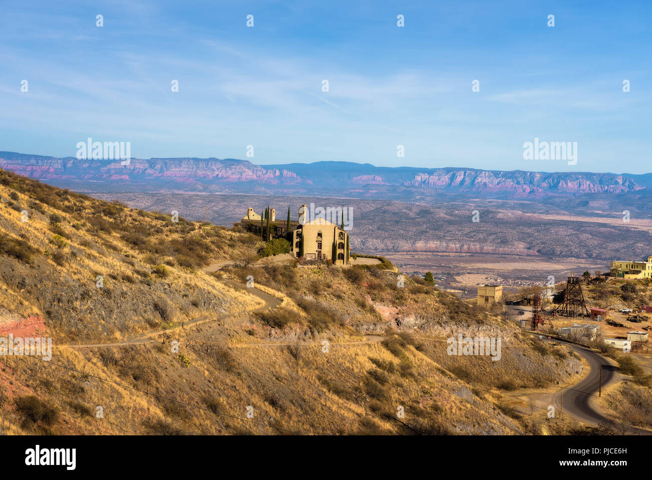 Malerische Aussicht auf die Berge Stadt Hieronymus in Arizona Stockfoto