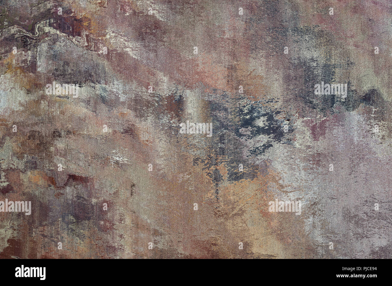 Ein Stein Wirkung Zusammenfassung Hintergrund Textur mit mehreren Blended und Zusammenführen von Farben. Pink, Lila, Grau, Gold und Braun. Stockfoto