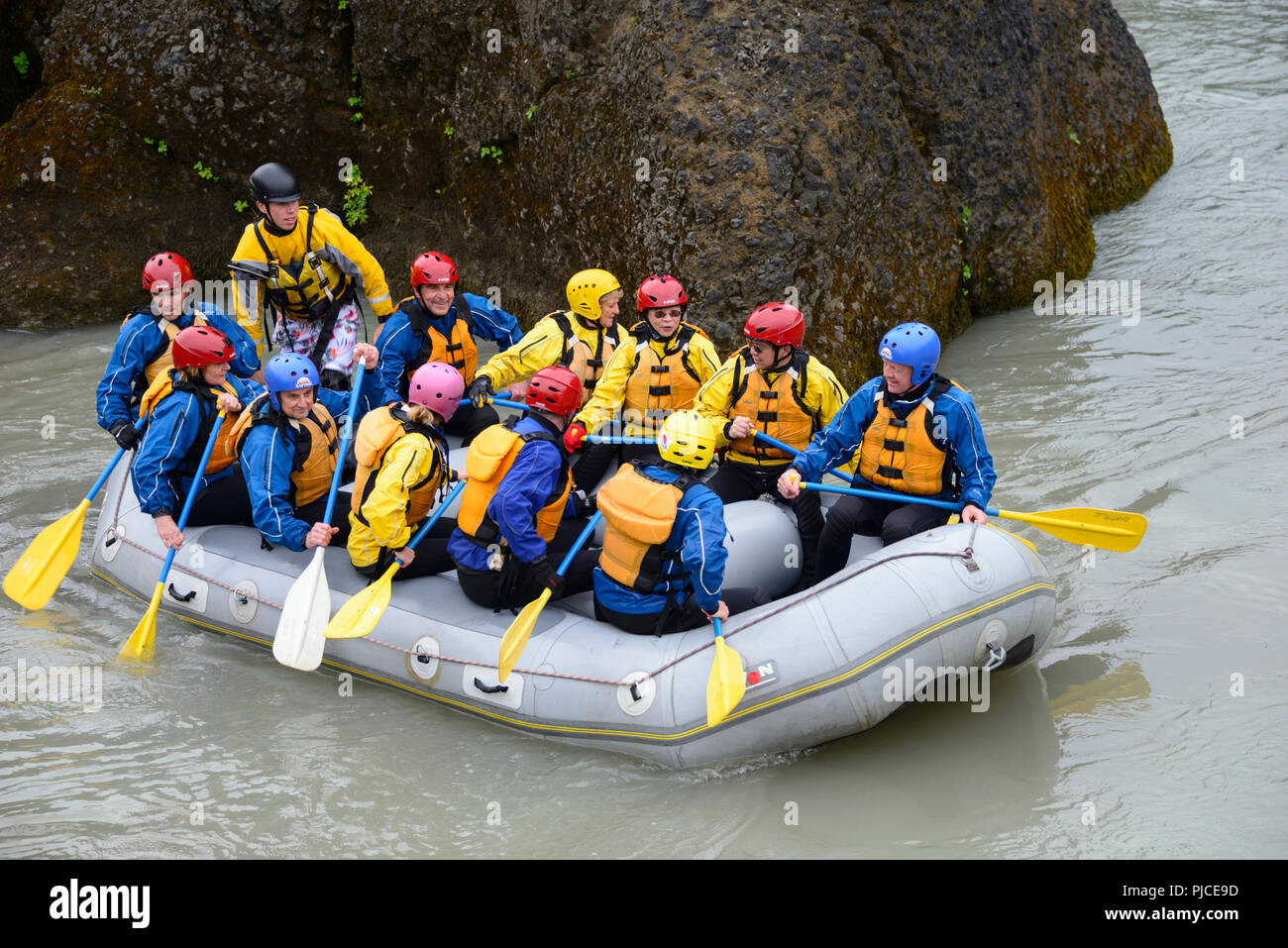 Europa, Island, Rafting, gulch Bruarhloed in 30, Fluss Hvita, Island, Bruarhlöd, Fluss Hvita, Europa, Insel, Schlucht Bruarhloed an der 30, Fluss H Stockfoto