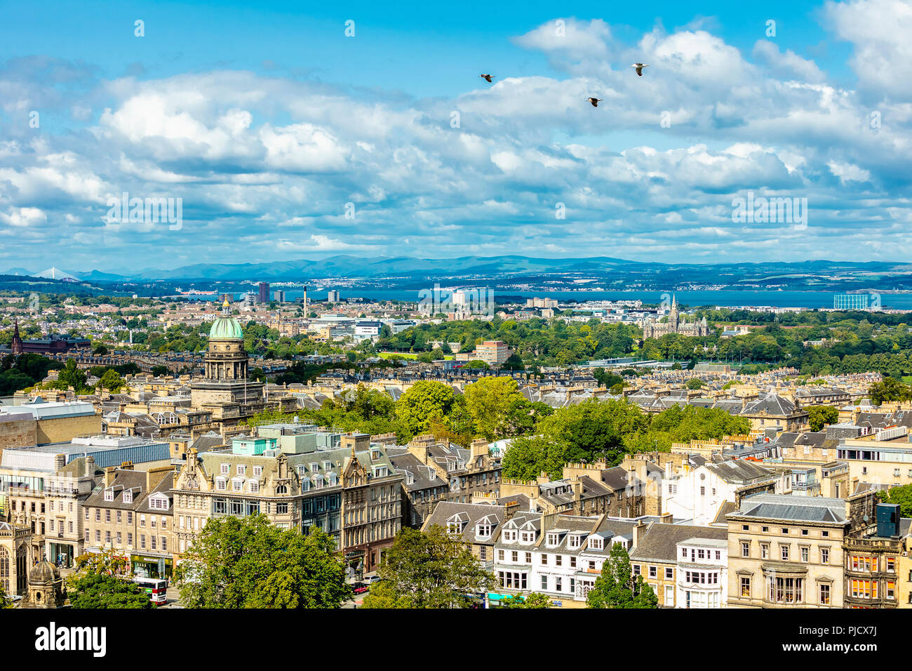 Edinburgh alten Stadtzentrum Panoramaaussicht in der Architektur von Aussichtspunkt von Edinburgh Castle Stockfoto