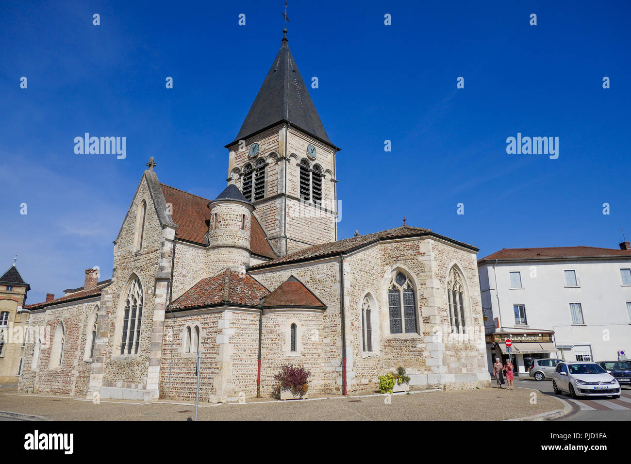 Heilige Jungfrau Maria Geburt Kirche, Villars les Dombes, Frankreich Stockfoto