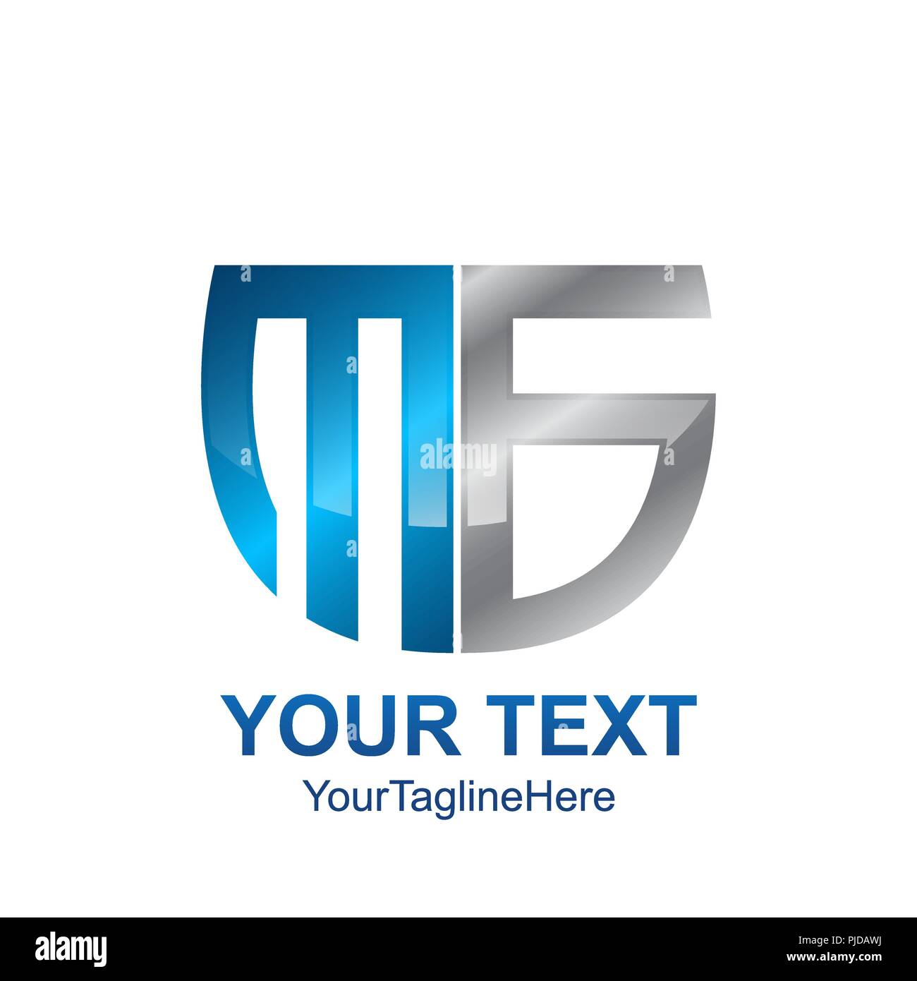 Initial MS, MB oder MG logo Vorlage grau Blue Shield Design für Business und Unternehmen Identität Stock Vektor