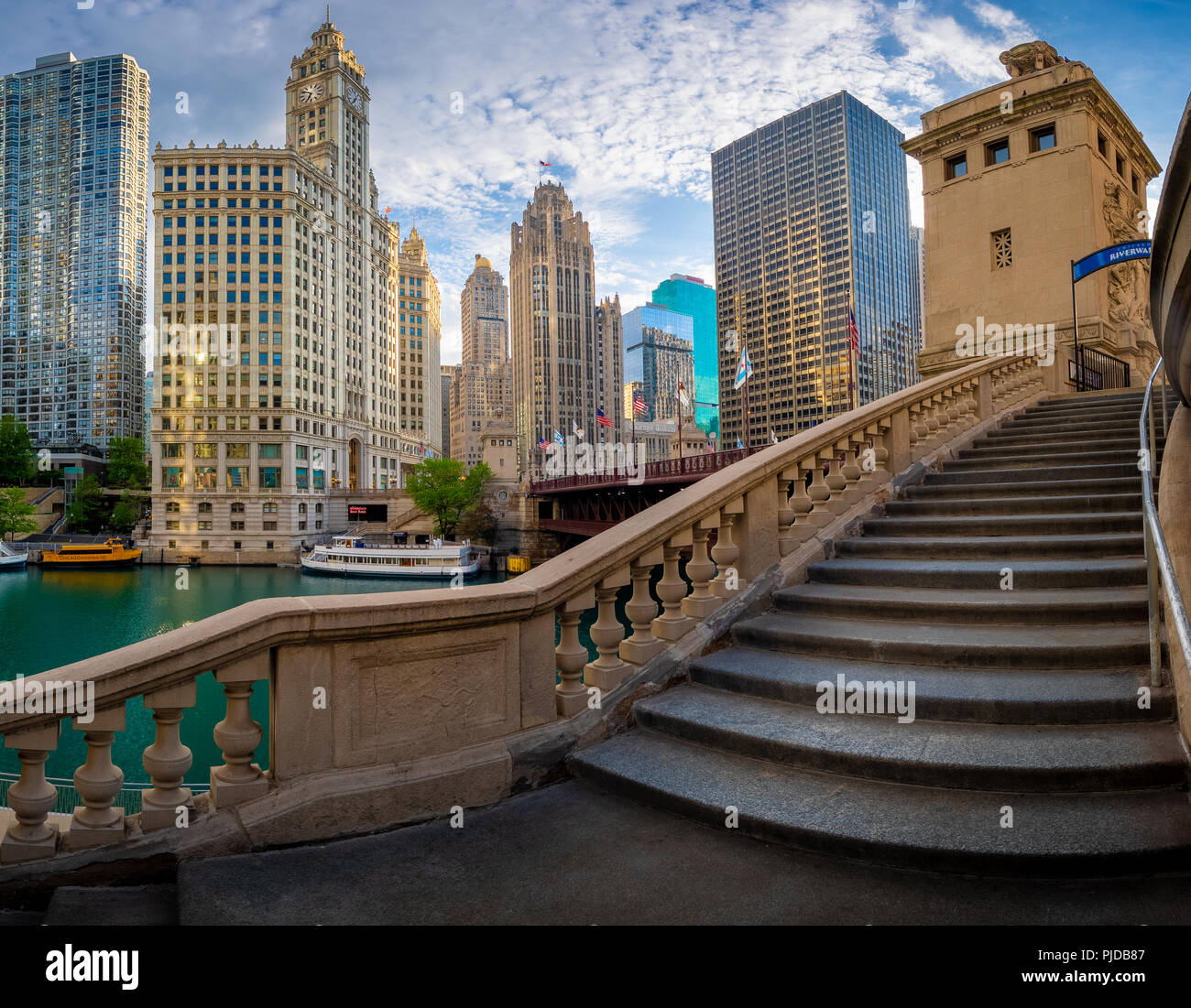 Chicago, eine Stadt im US-Bundesstaat Illinois, ist die bevölkerungsreichste Stadt der Vereinigten Staaten. Stockfoto