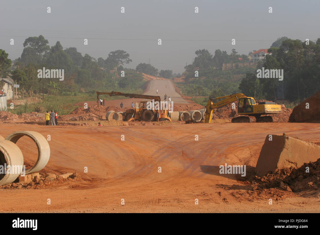 Den Bau der Nördlichen Umgehungsstraße in Bweyogerere in Kampala Uganda im Jahr 2007 Stockfoto