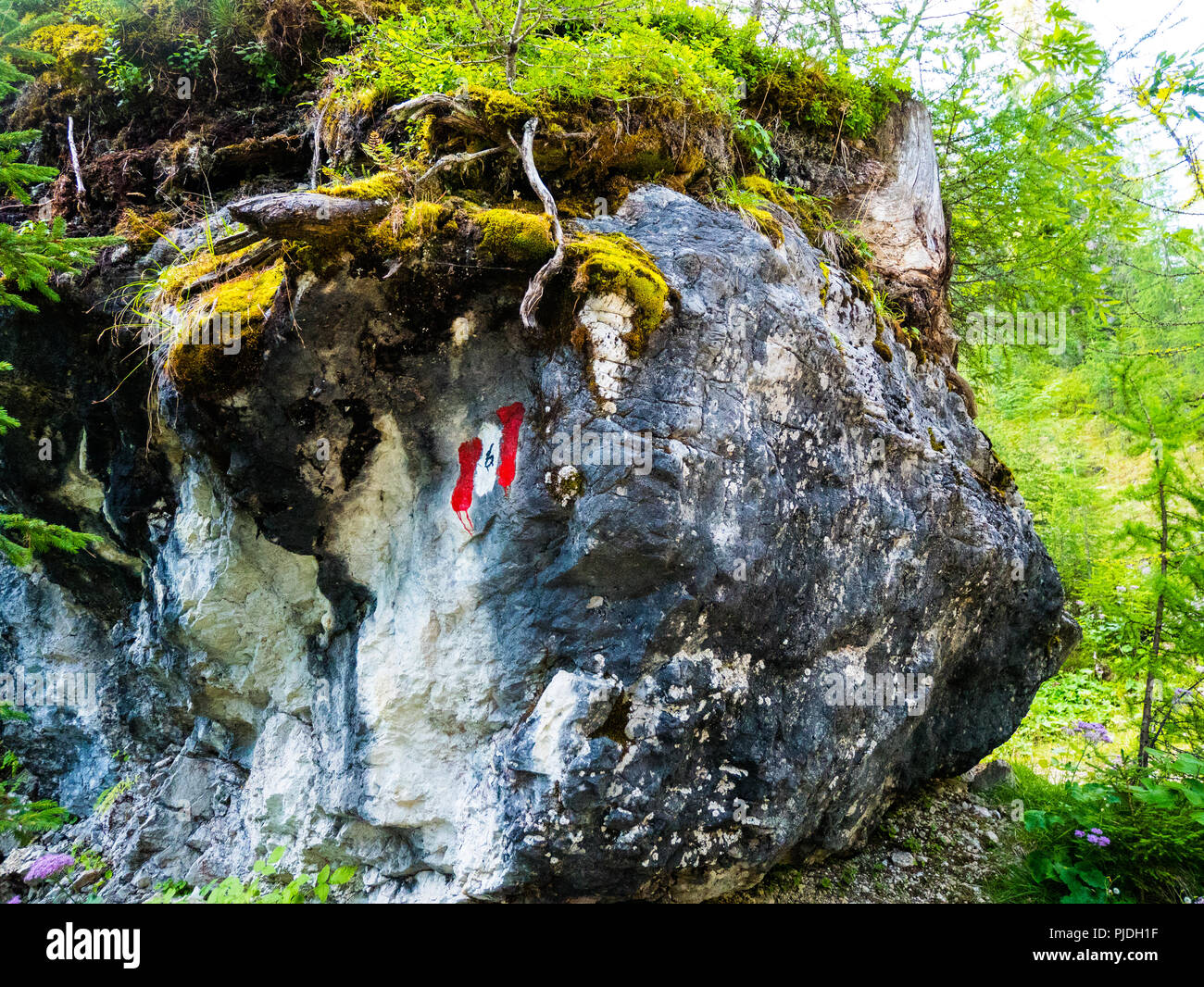 Berge im Naturpark Puez-Geisler Nationalpark, Dolomiten Stockfoto