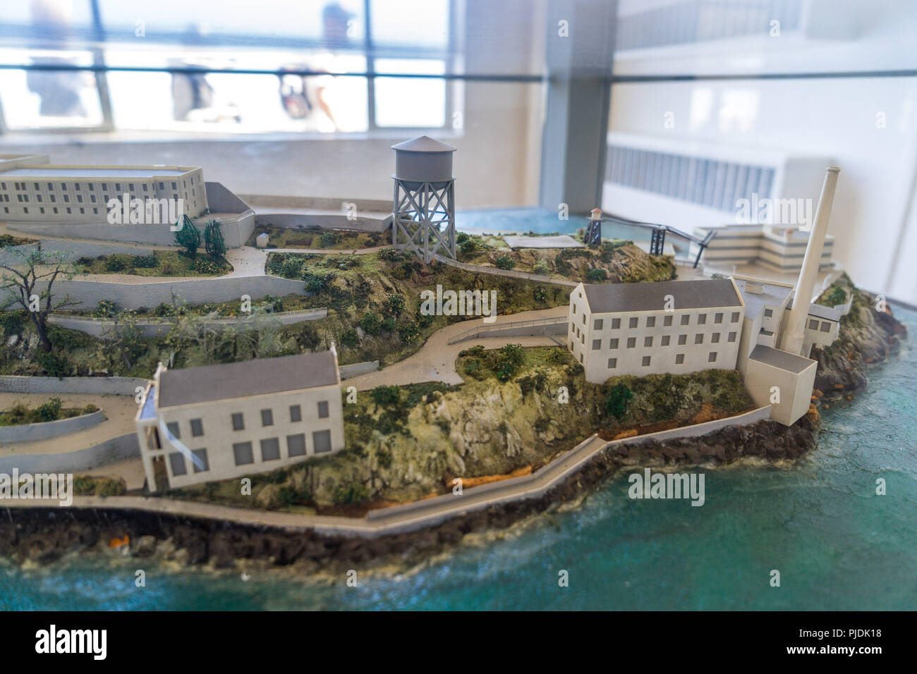 San Francisco, USA - Das Alcatraz Gefängnis Modell, Ansicht von oben Stockfoto