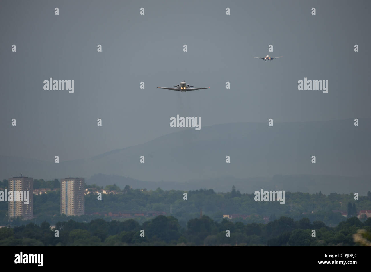 Bizjet vom internationalen Flughafen Glasgow, Renfrewshire, Schottland. Stockfoto