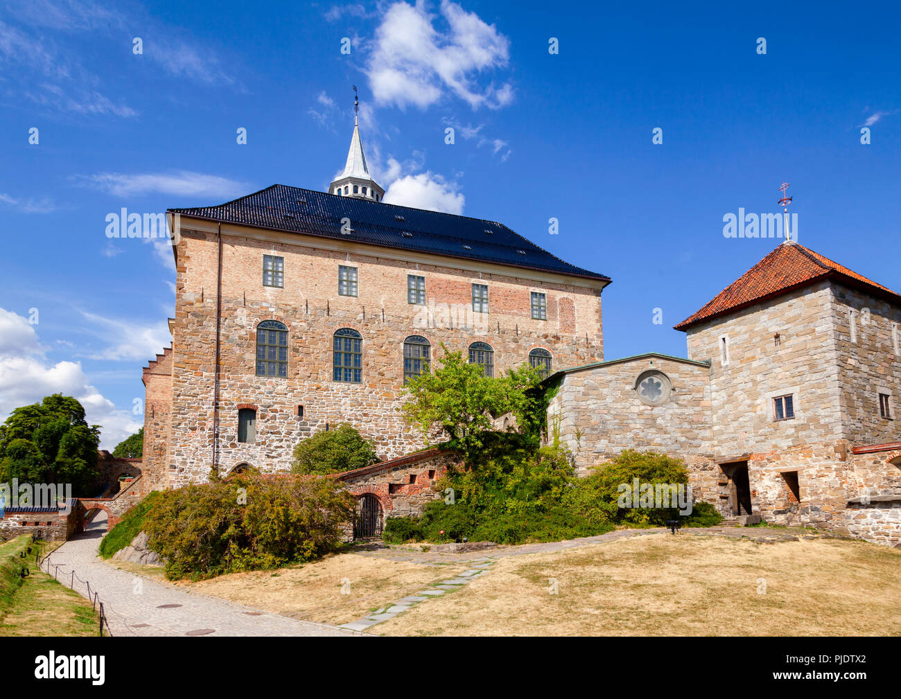 Mittelalterliche Burg und Festung Akershus, der ehemaligen königlichen Residenz im Zentrum von Oslo, Norwegen, Skandinavien Stockfoto