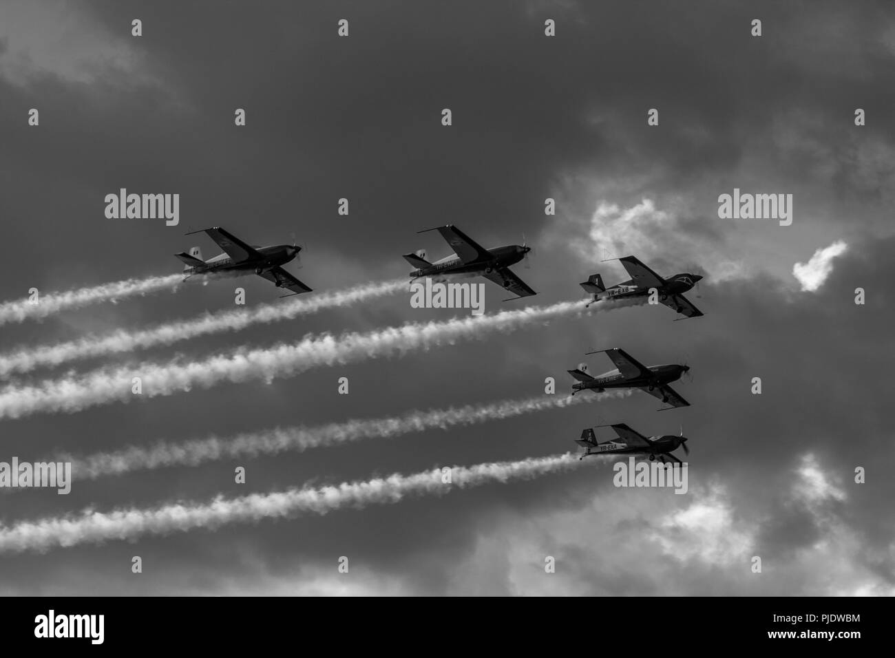 Piloten Zeichnung auf dem Himmel ... Stockfoto