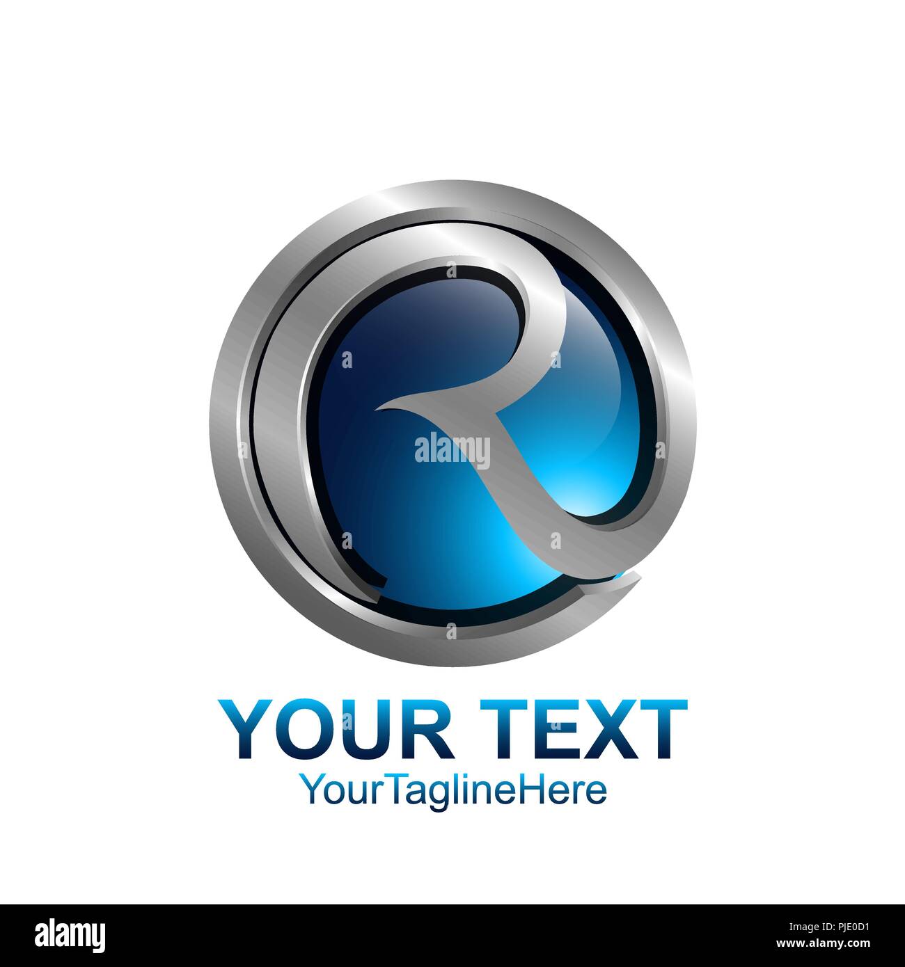 Anfangsbuchstabe R Logo template Blaugrün Kreis Design für Business und Unternehmen Identität Stock Vektor