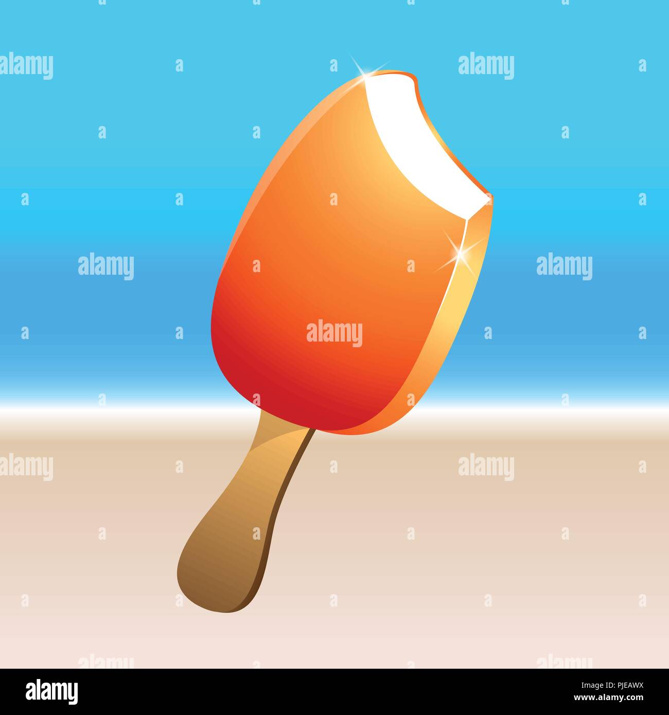Orange Eis im Sommer Vektor-illustration EPS 10 genießen Stock Vektor