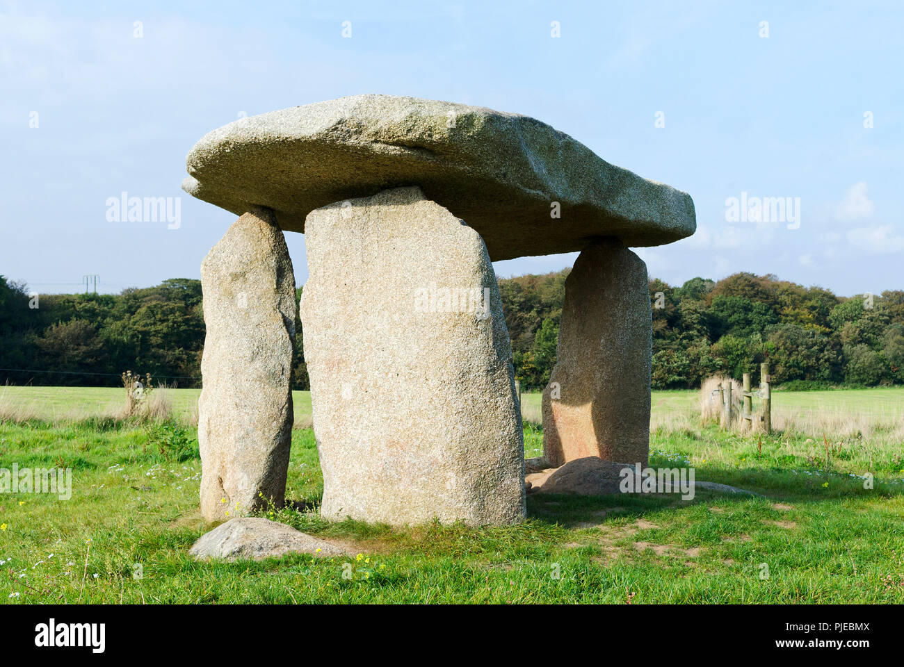 Neolithische Grabkammer, in der Nähe der Stadt Camborne, Cornwall, England, Großbritannien, Großbritannien. Stockfoto