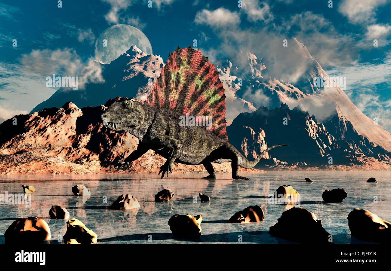 Prähistorische Dimetrodon Stockfoto