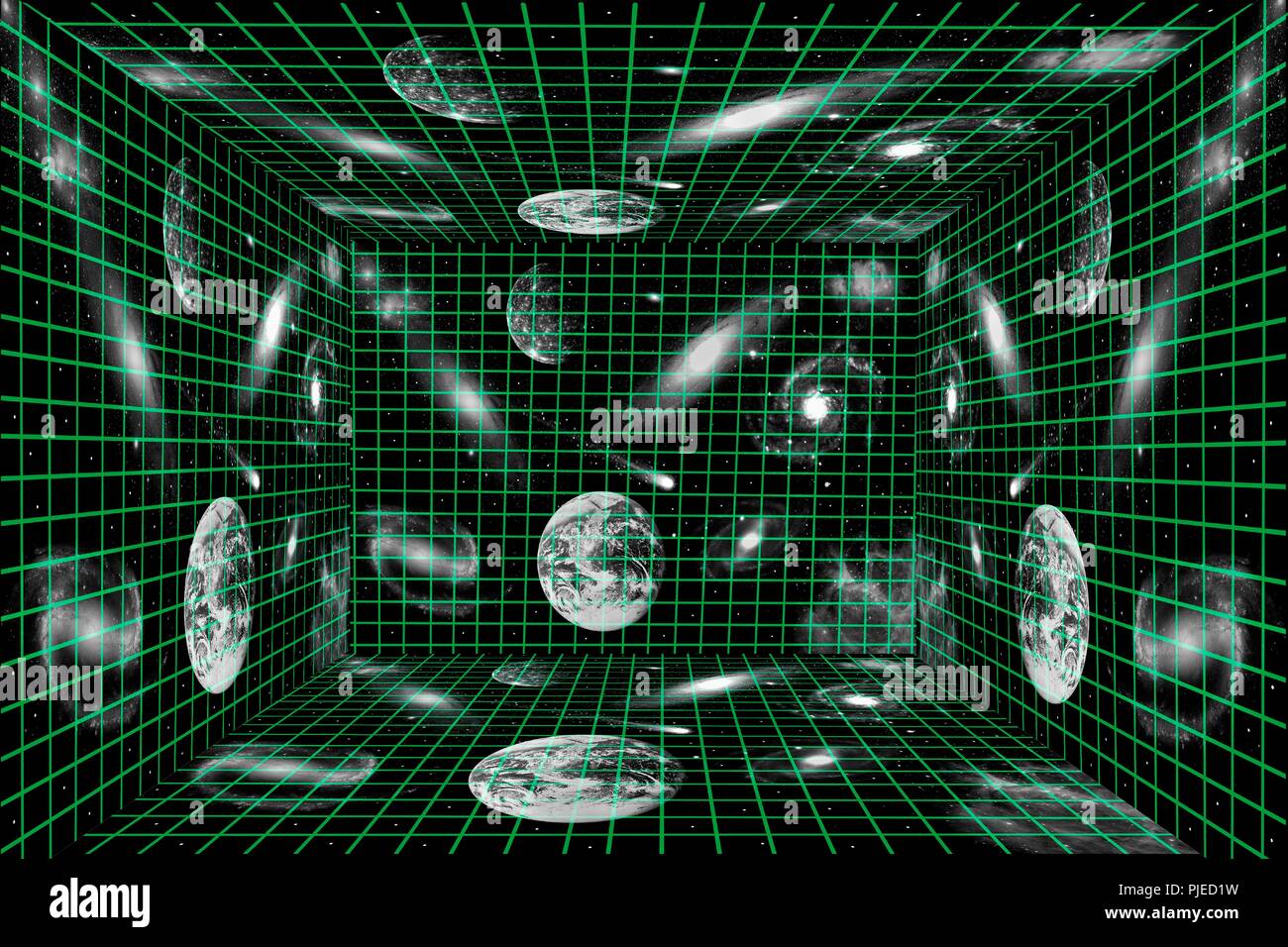 Das Universum ist eine holographische Matrix. Stockfoto