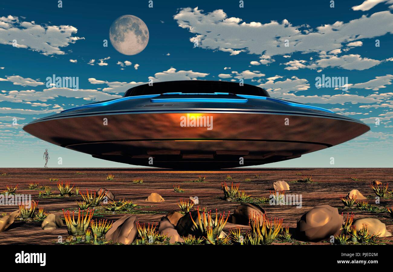 Ein Alien UFO-Landeplatz Stockfoto