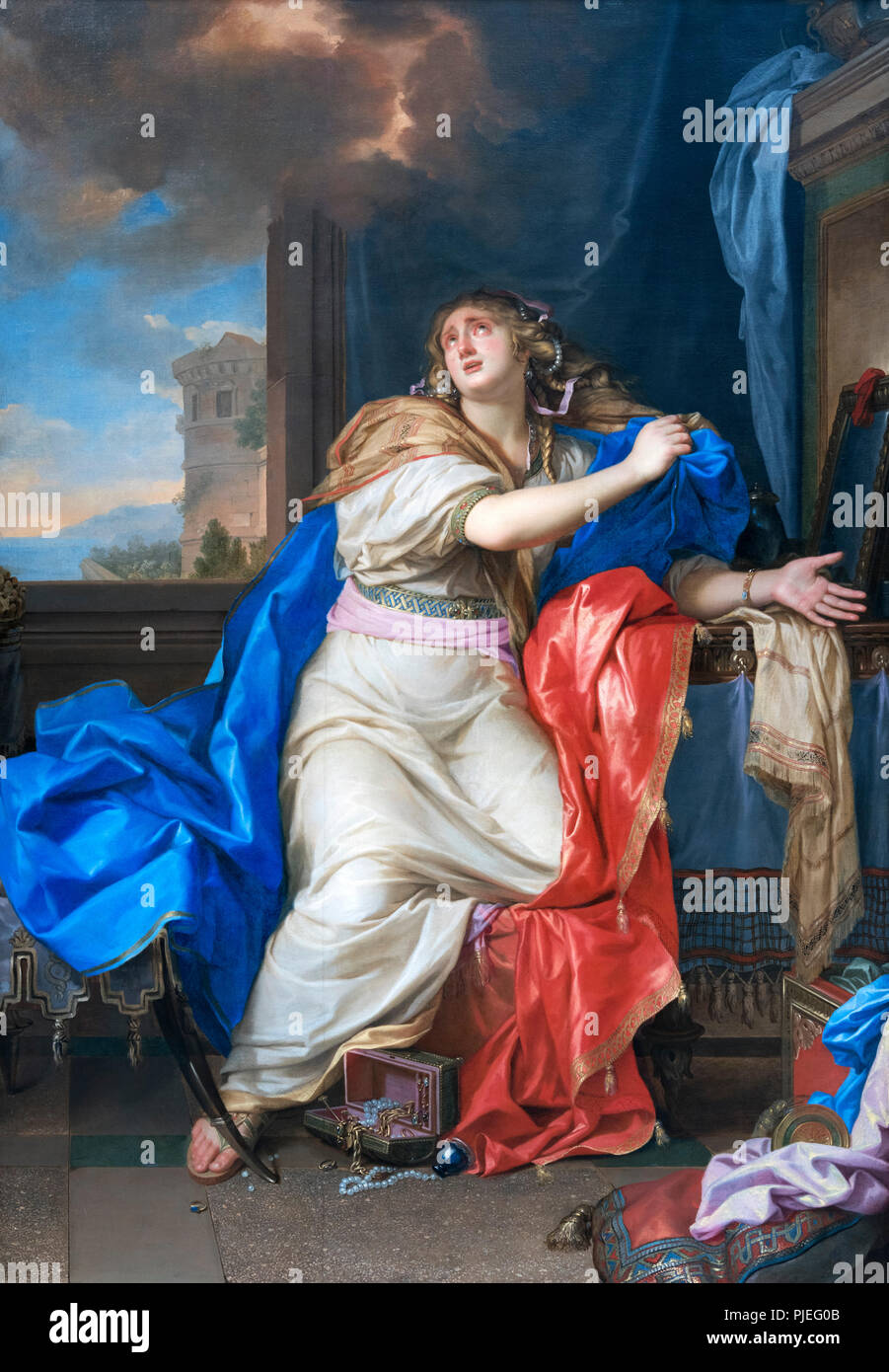 Hl. Maria Magdalena, den Verzicht auf die Eitelkeiten der Welt von Charles Le Brun (1619-1690), Öl auf Leinwand, 1654-57 Stockfoto