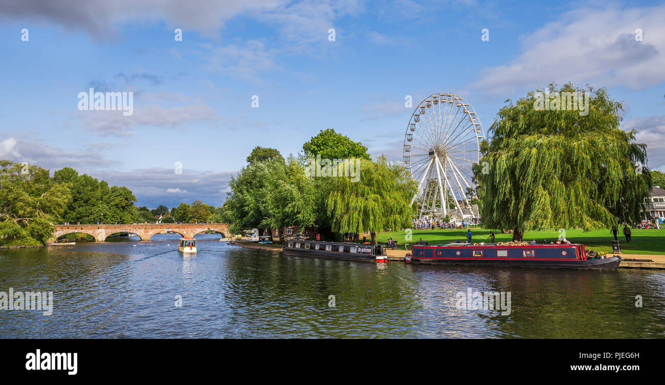 Touristen im Boot, Stratford Upon Avon, (William Shakespeare's Town), Westmidlands, England, 27.08.2018 Stockfoto