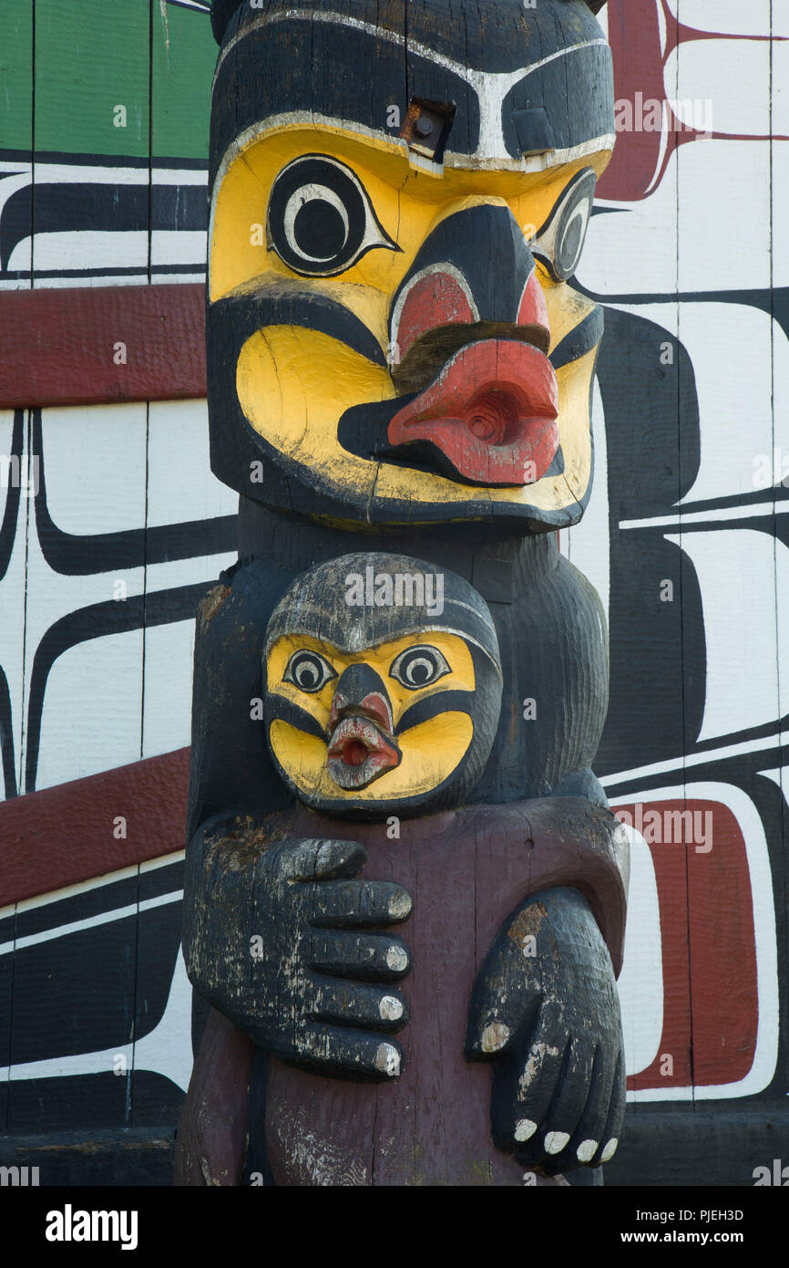 Totem Pole, Thunderbird, Park, Victoria, British Columbia, Kanada Stockfoto