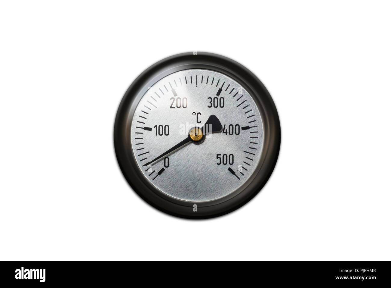 Celsius thermometer Temperaturanzeige von einer Heizung isoliert Stockfoto