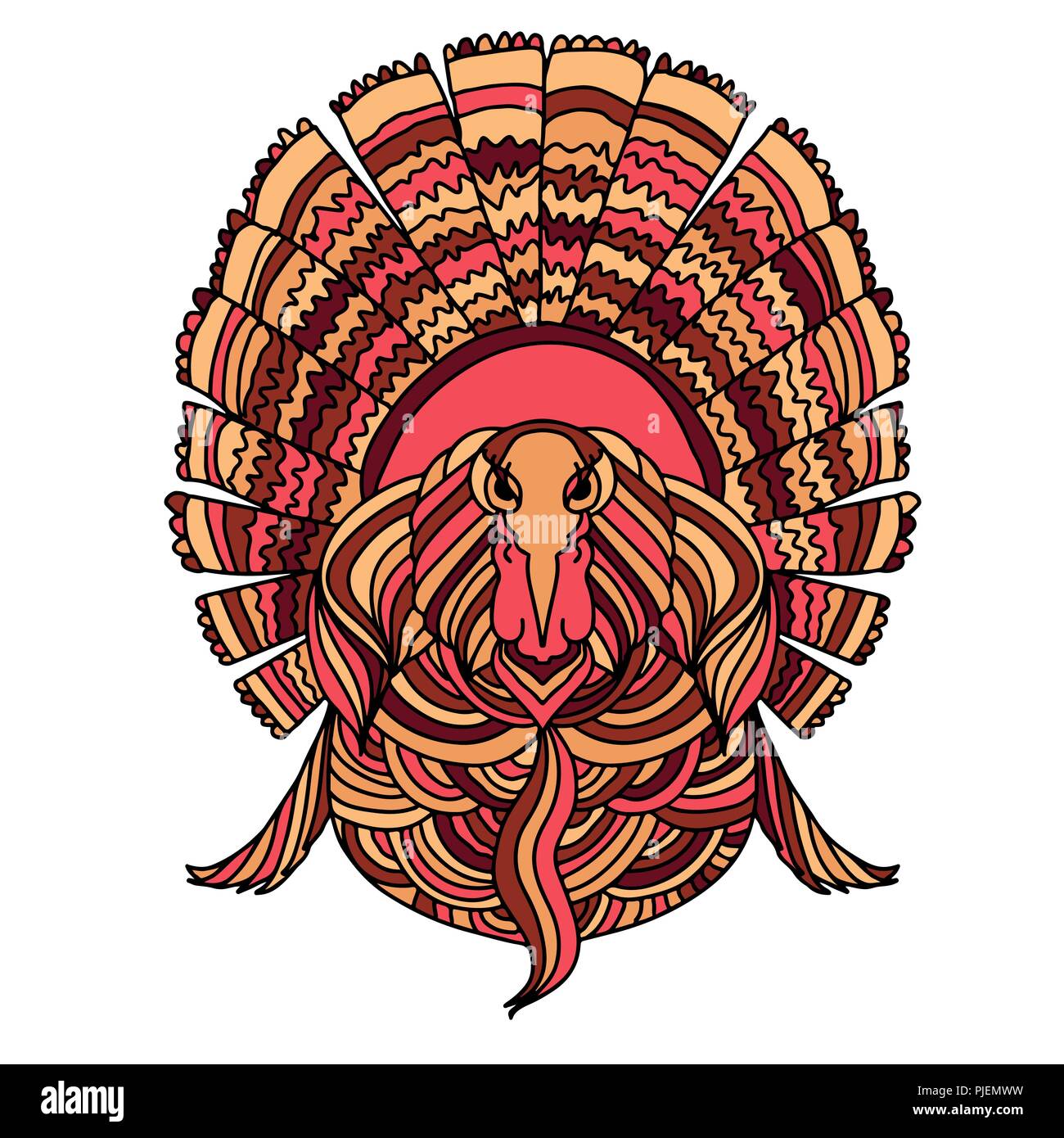 Thanksgiving Truthahn Vogel. Vector Illustration. Stock Vektor