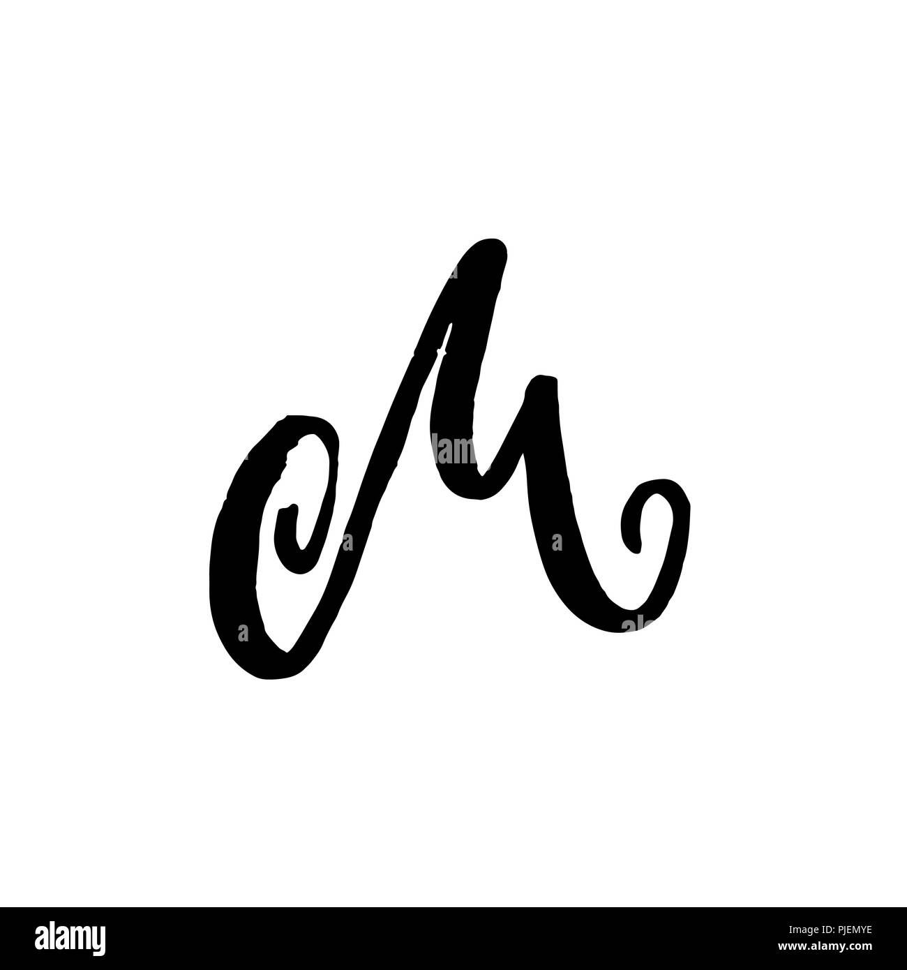 Von Hand bemalt Schreiben M. trockenen Pinsel modernen Schriftzug. Vector Illustration. Stock Vektor