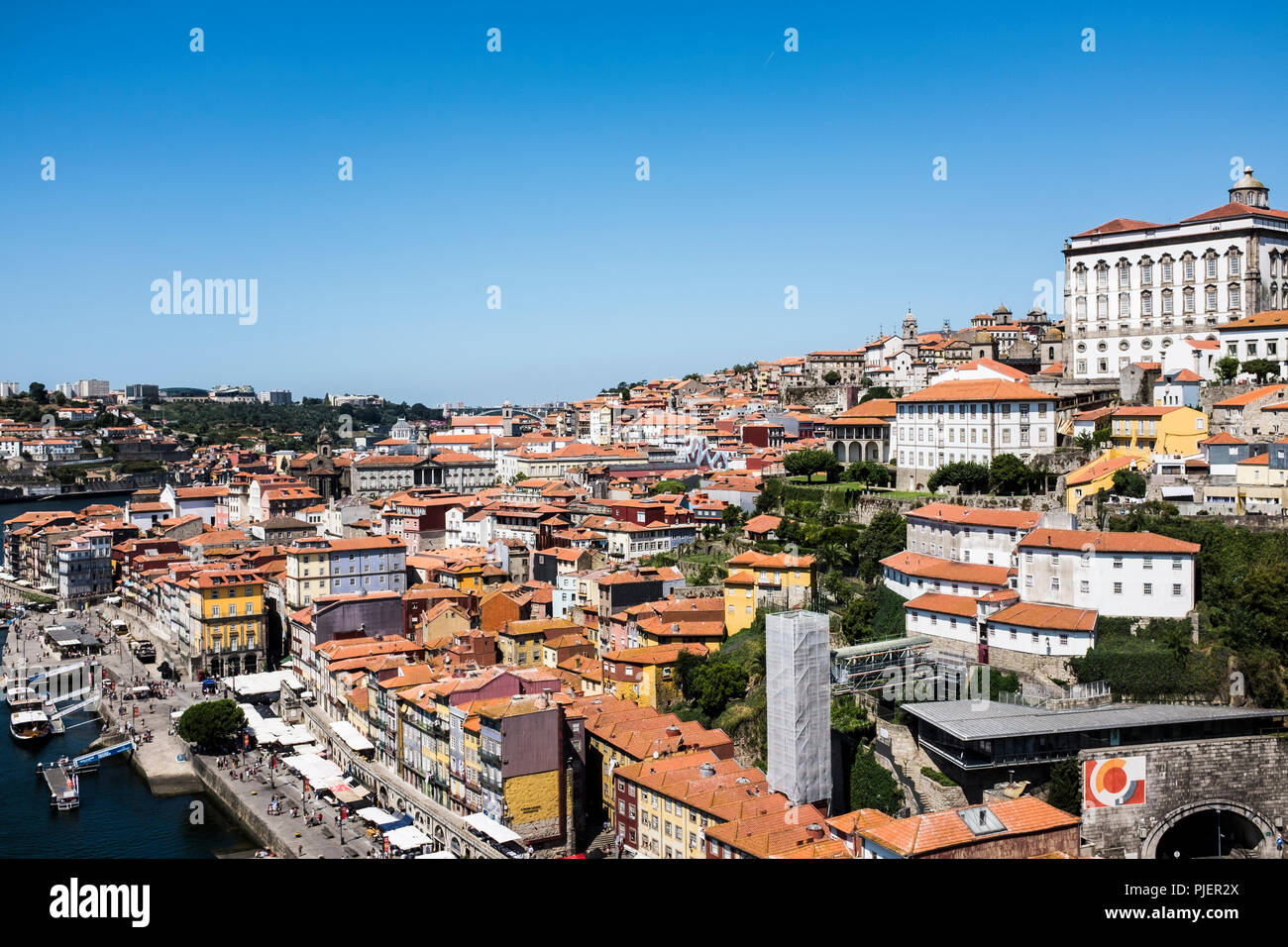 Blick auf Porto vom Luis 1 Brücke. Stockfoto