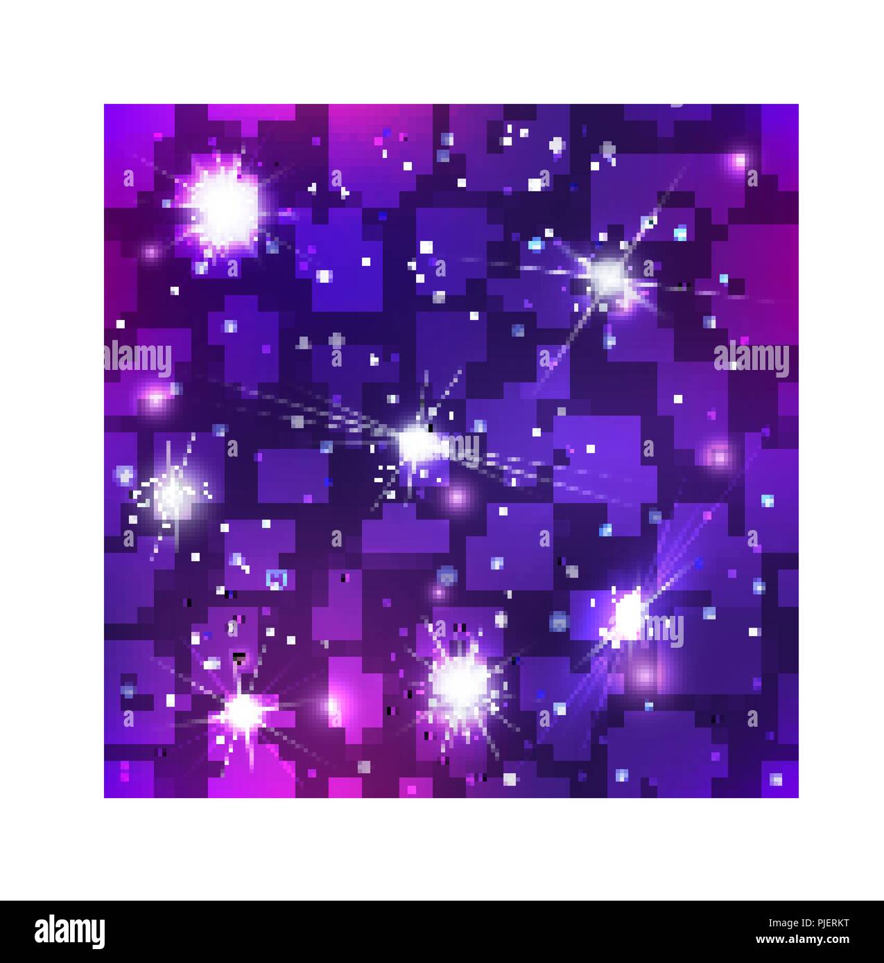 Astronomische Zeichen in bunten Nachthimmel nahtlose Muster Stock Vektor