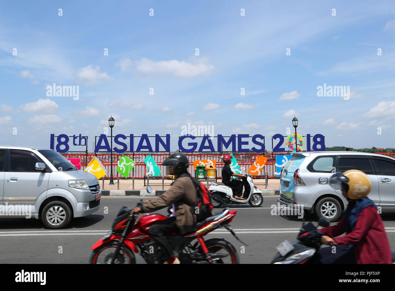 Ampera Brücke, 2. September 2018: Die 2018 Jakarta Palembang Asiatische Spiele bei Jakabaring Sport Center in Palembang, Indonesien. Credit: yohei Osada/LBA SPORT/Alamy leben Nachrichten Stockfoto