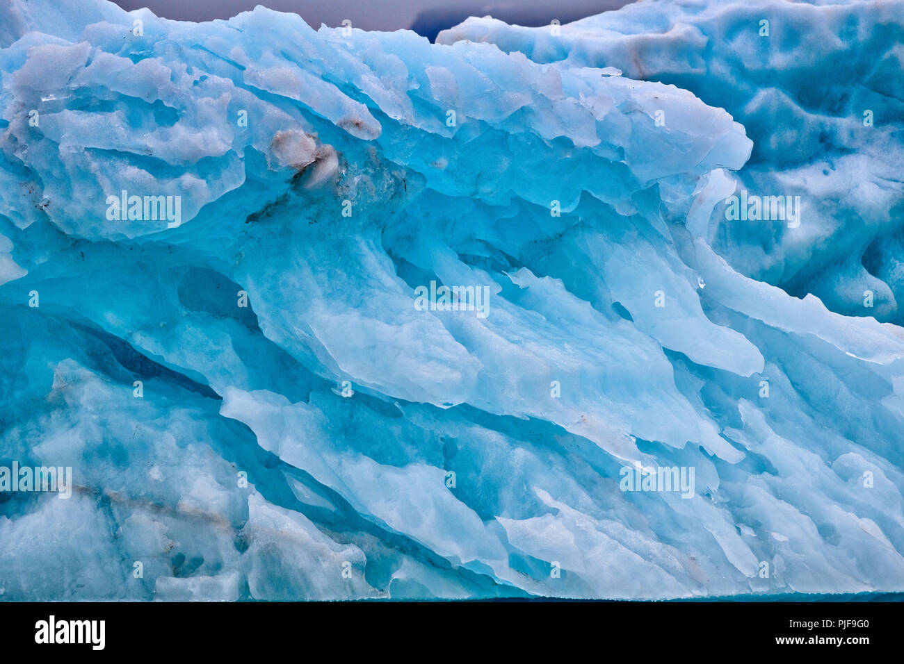 National Geographic, Straße tripblue Eis der Gletscher Kronebreen oder Krone, Kongsfjord, Ny-Ålesund, Spitzbergen oder Spitzbergen, Europa Stockfoto