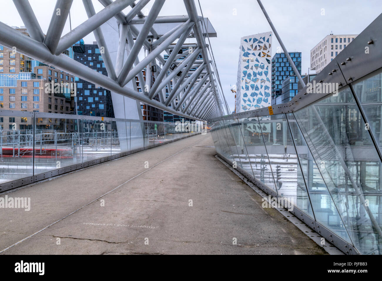 Oslo, Barcode, Akrobaten Brücke, Norwegen, Europa Stockfoto