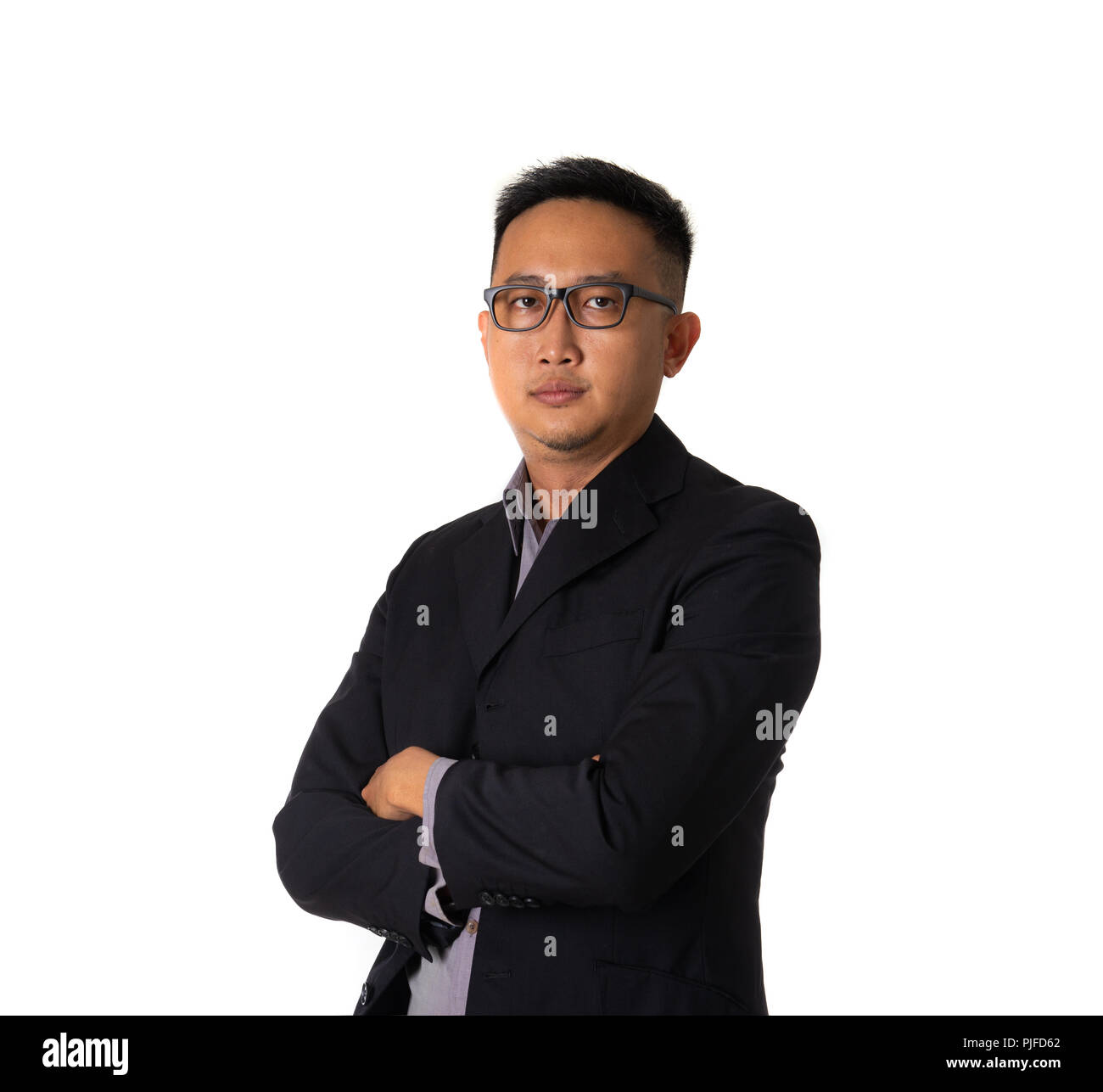Asian Business Mann mit Mantel Stockfoto