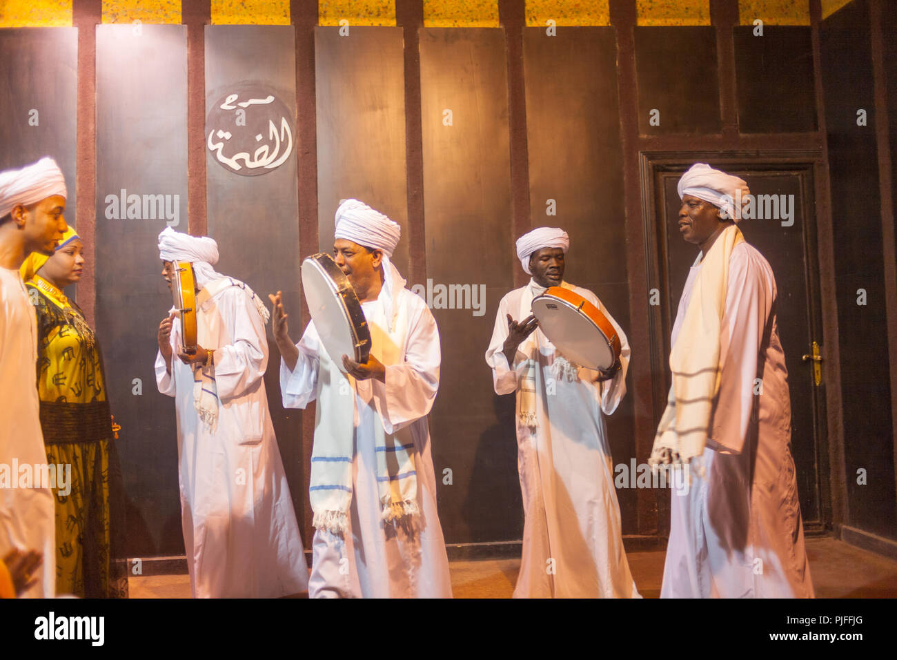 Afrikanische Nubian Sufi Lied und Tanz, Kairo, Ägypten Stockfoto