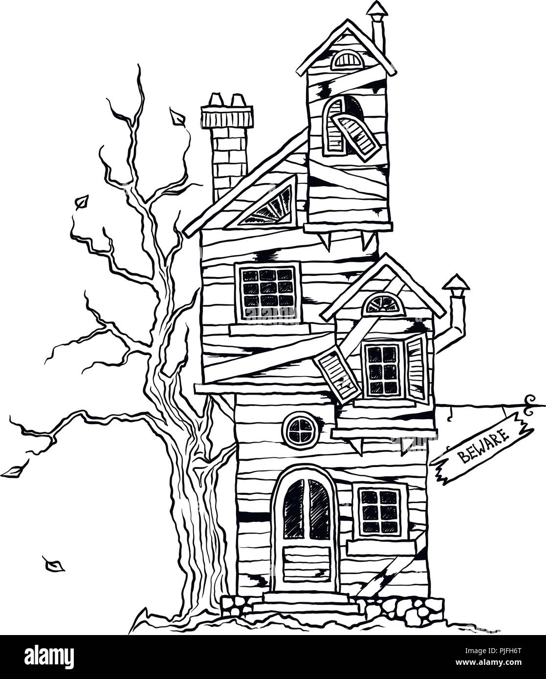 Halloween beängstigend altes Bauernhaus für Karten