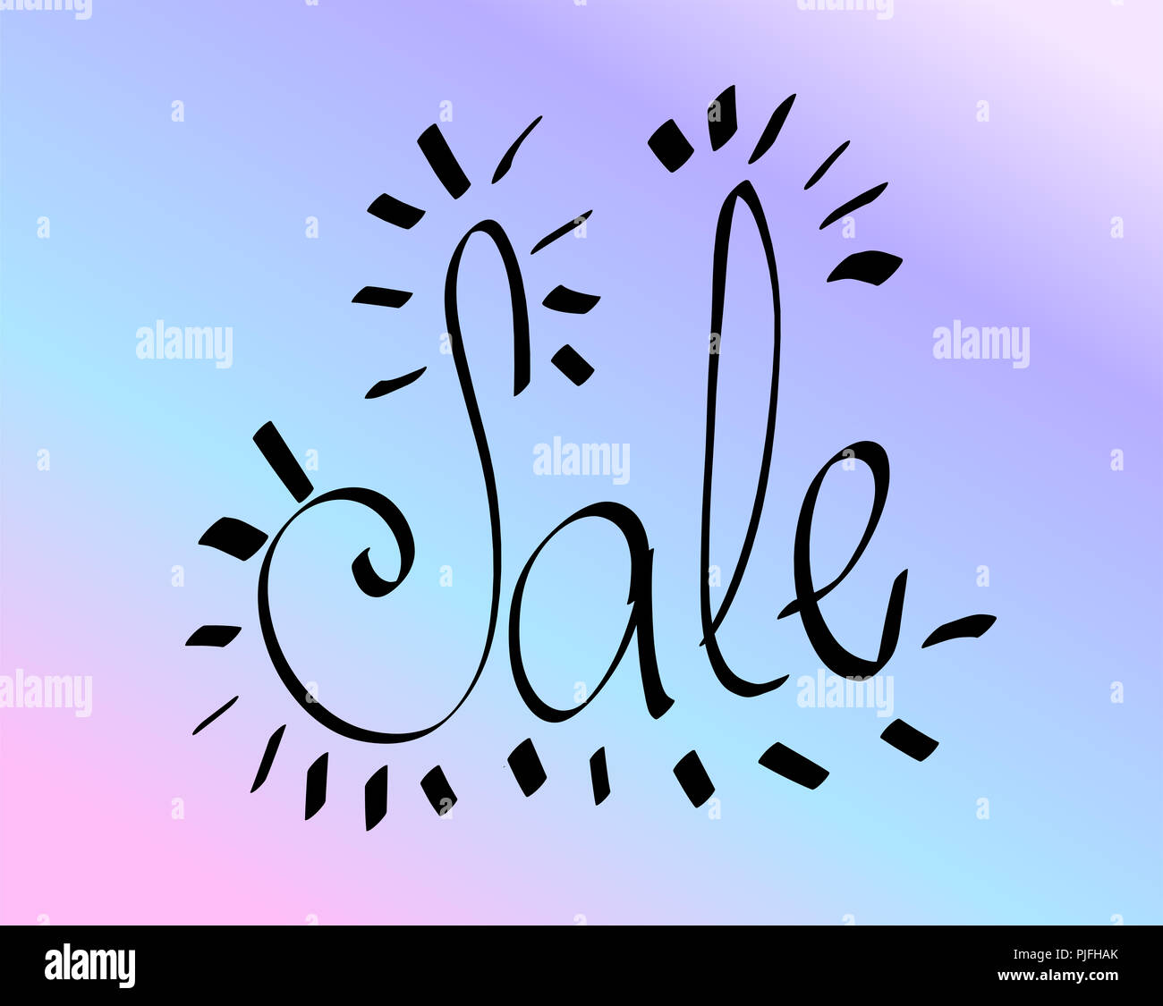 Handgezeichneten Schriftzug. Frühling Verkauf isoliert. Vector Illustration. Beschriftung design Hintergrund. Stockfoto