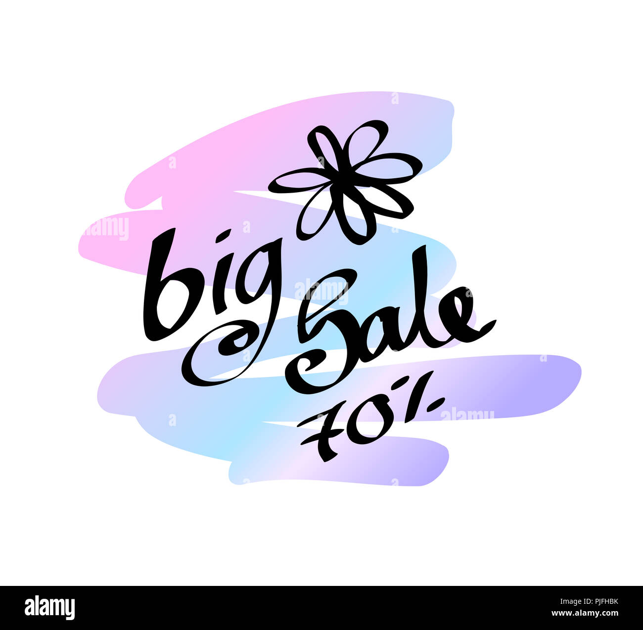 Handgezeichneten Schriftzug. Frühling Verkauf isoliert. Vector Illustration. Beschriftung design Hintergrund. Stockfoto