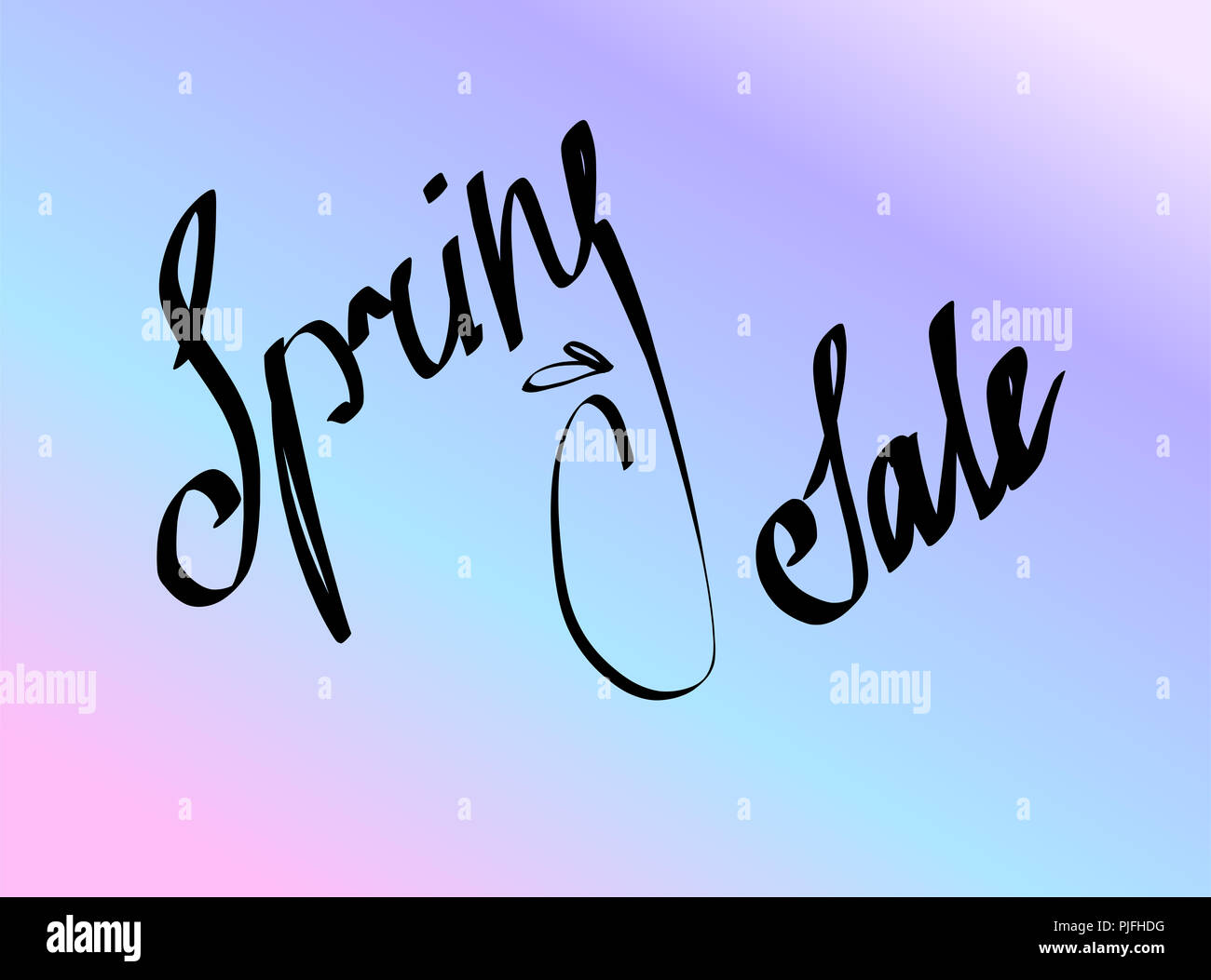 Handgezeichneten Schriftzug. Frühling Verkauf isoliert. Vector Illustration. Beschriftung design Hintergrund. Stockfoto