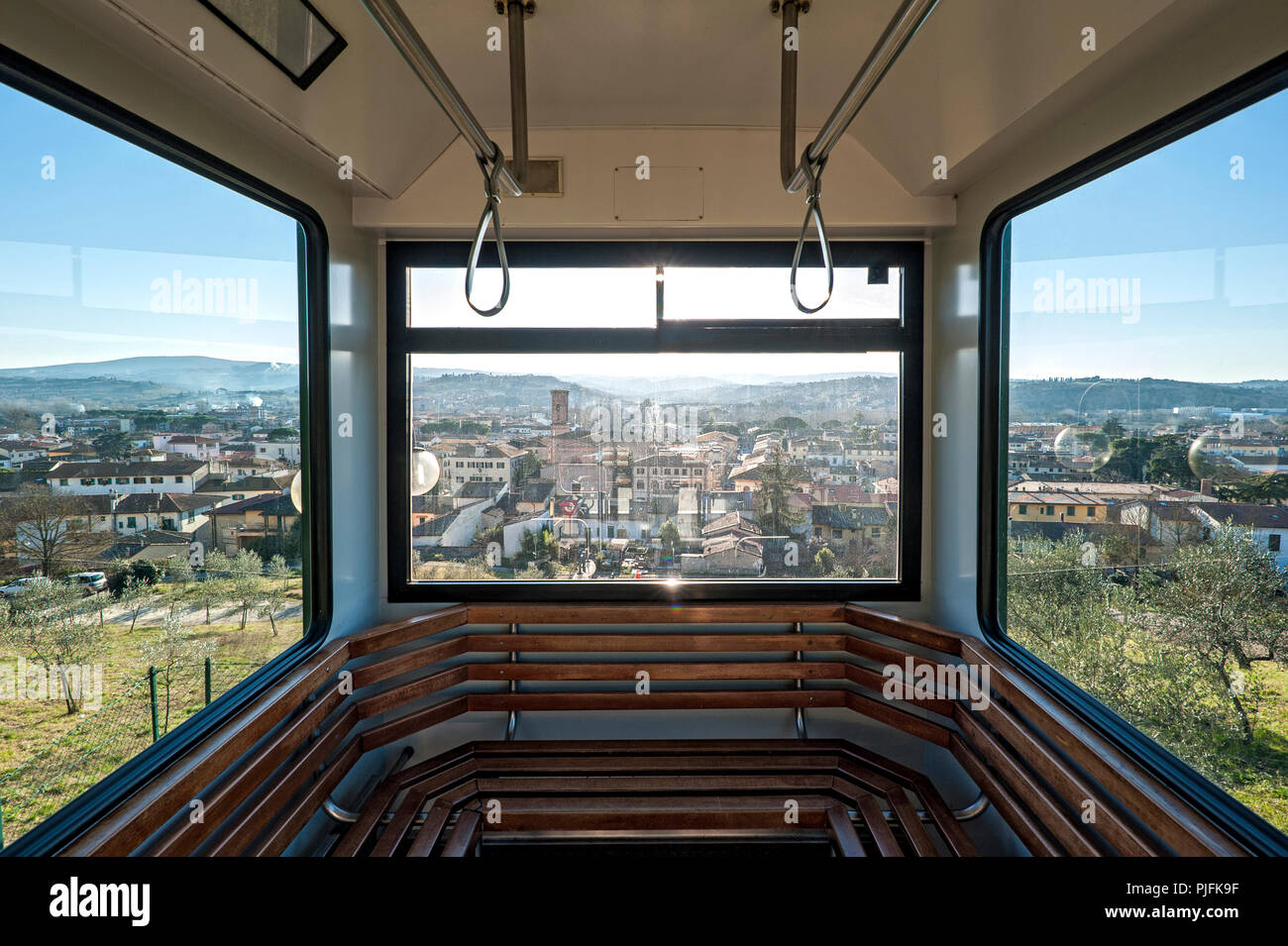 Die Standseilbahn nach Certaldo, Toskana, Italien Stockfoto