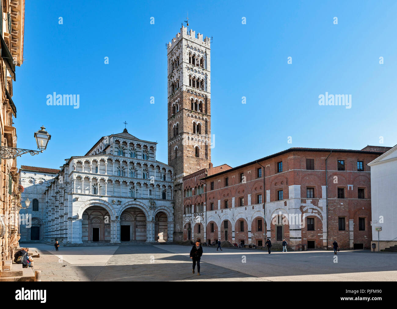 Die Kathedrale von Lucca, in San Martino Square. Stockfoto