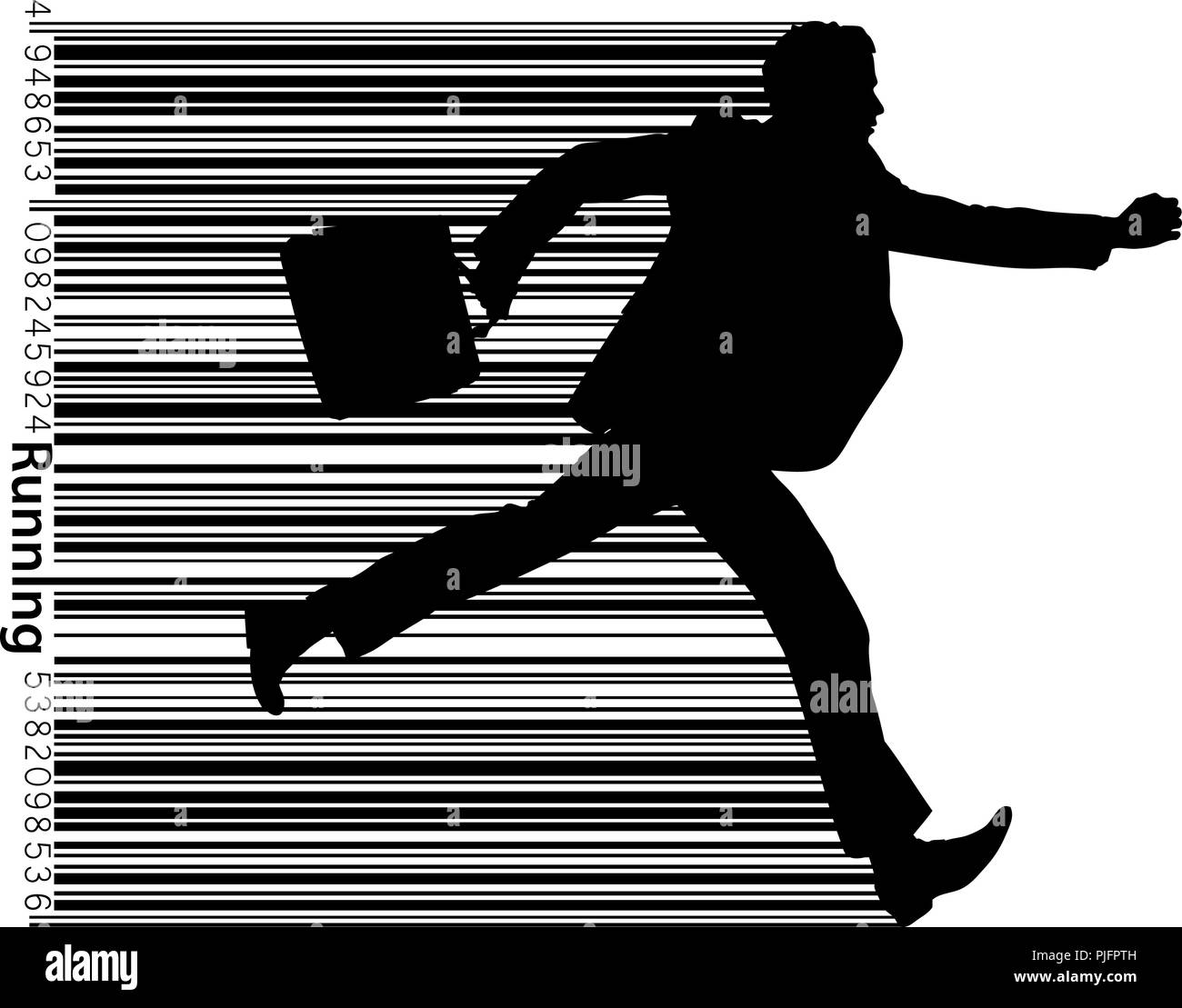 Business mann Silhouette. Hintergrund und Text auf einem separaten Layer, Farbe kann mit einem Klick geändert werden. Stock Vektor