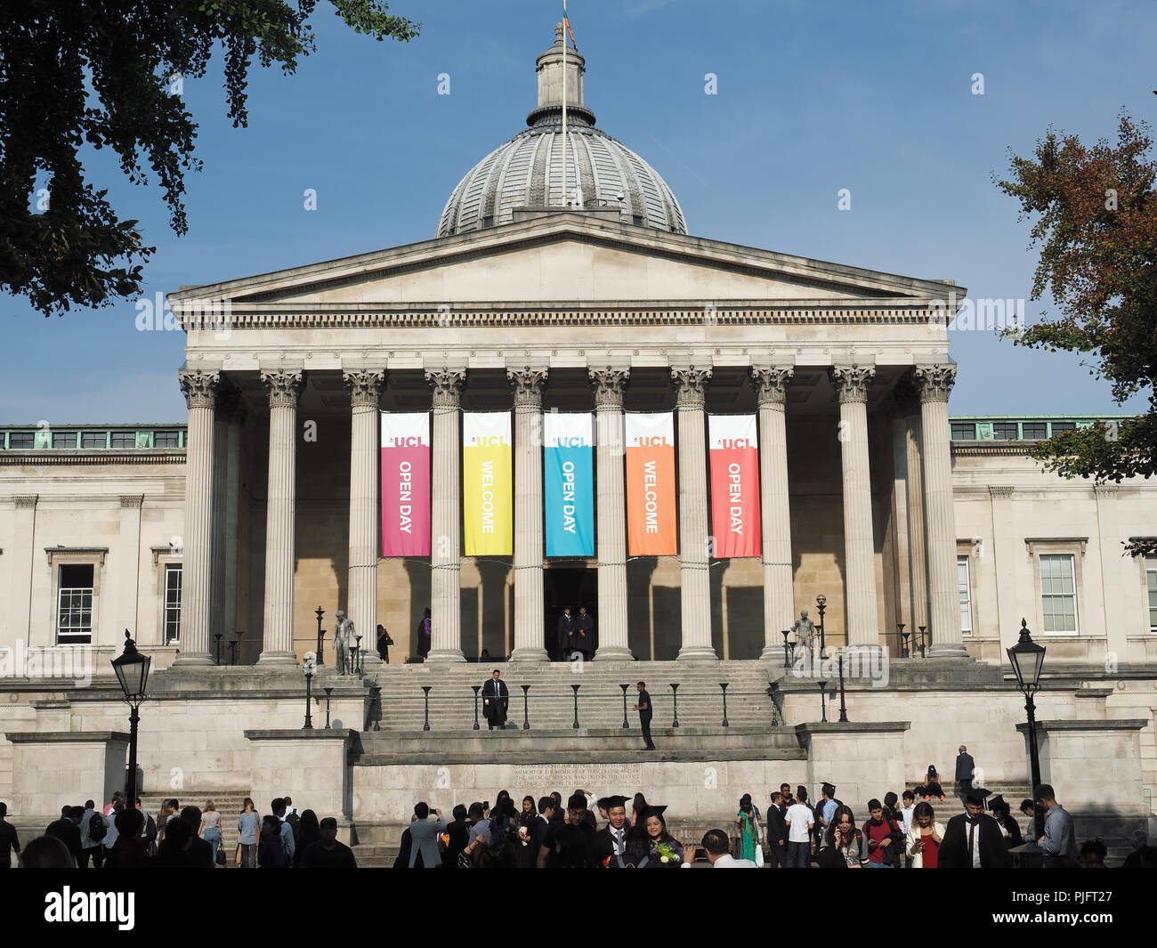Ansicht des UCL Hauptgebäude am University College London während einen Tag der offenen Tür. Stockfoto