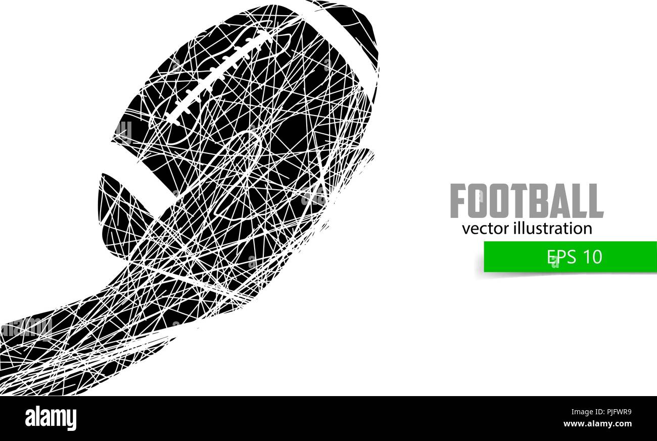 Hand hält der rugby ball, Silhouette. Rugby. American Football Stock Vektor